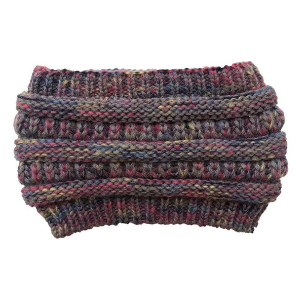 Women's Girls Stretch Knitted Wool Crochet Hats Caps Messy Bun Ponytail Beanie Holey Warm Hat Winter Warm Cap Beanies