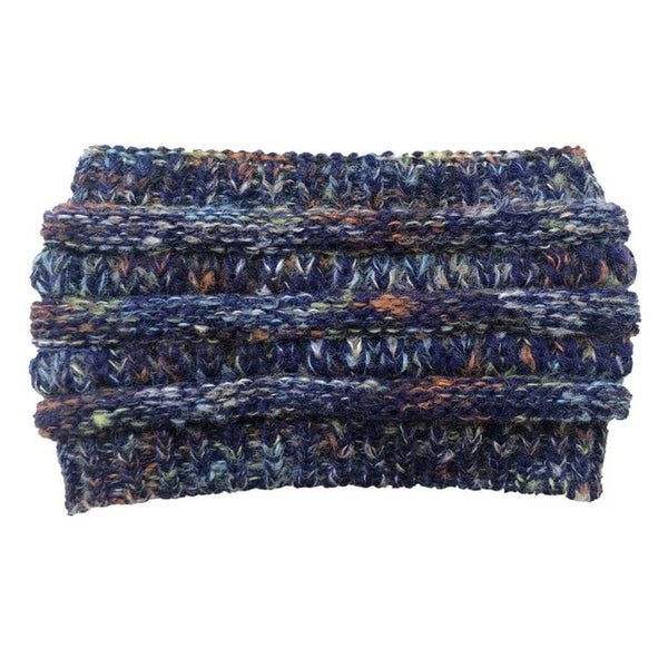 Women's Girls Stretch Knitted Wool Crochet Hats Caps Messy Bun Ponytail Beanie Holey Warm Hat Winter Warm Cap Beanies