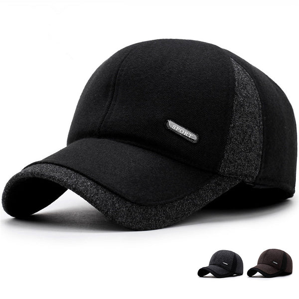 2019 new fashion hat winter middle-aged warm baseball cap men casual winter earmuffs caps sports men's hats