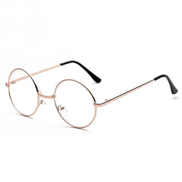 UV400 Plain Glasses Harajuku Women Men Vintage Round Metal Clear Len Glasses Frame Anti-radiation Optical Glasses Frame