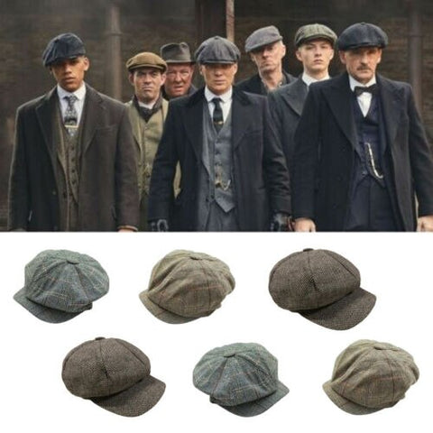 2019 Fashion Unisex Women Men's Tweed Herringbone Newsboy Cap Cabbie Unisex Peaky Blinders Baker Women cap Hat men Winter hat