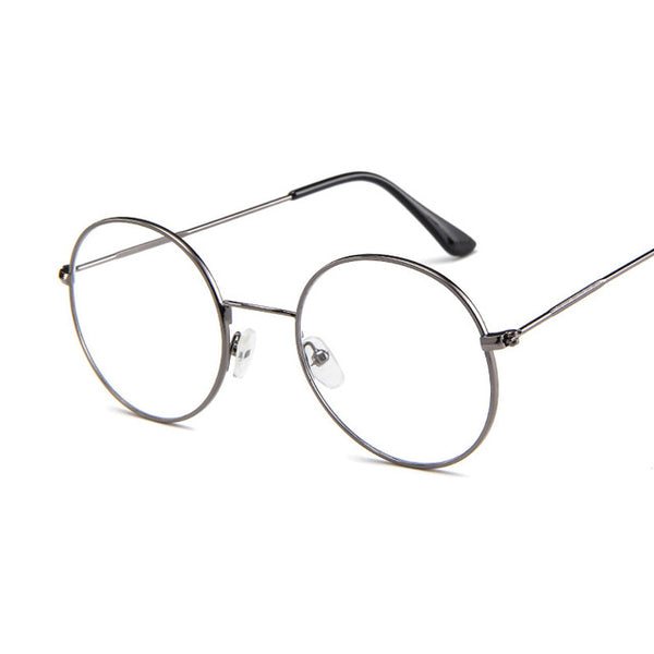 New beautiful full frame metal glasses frame student literary ultra light flat mirror men and women trend retro glasses frame.