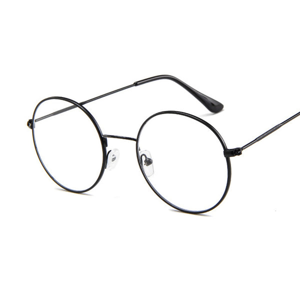 New beautiful full frame metal glasses frame student literary ultra light flat mirror men and women trend retro glasses frame.