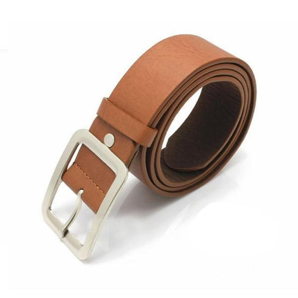 Clothes Accessories Belt Faux Leather Buckle Men Belt 108cm Long Alloy Square Elastic Waist Strap Belts For Jeans Birthday Gift