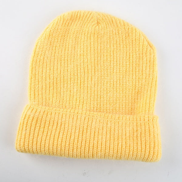 Women knitted Winter Hat female Warm Rabbit fluff beanie Girl Solid Bonnet femme Skullies beanies Soft Hats Women's Winter Caps