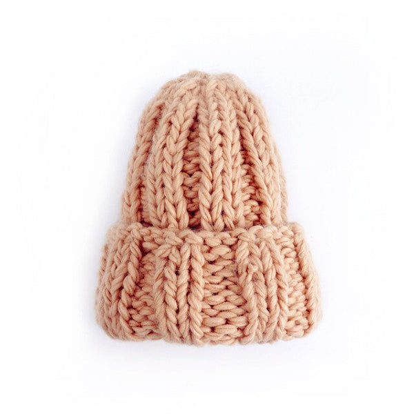 Coarse Hat Beanie Cap Women's Winter Knit Ear Cap Warmer Thick Soft Ski Cap Lady Bonnet Skullies Beanies Chunky Knitted Rib Hats