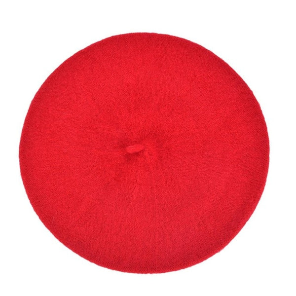 Hot Sell Womens Hat Beret Female Wool Cotton Blend Cap 16 Color Cheap Fashion Women Wool Solid Color Beret Winter All Matched