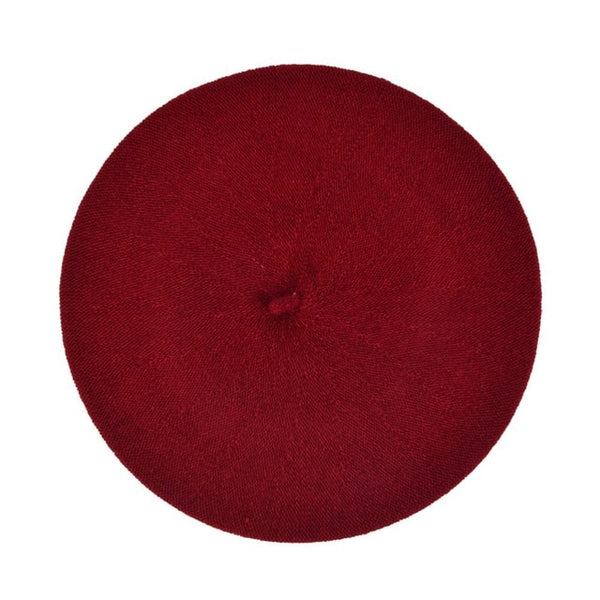 Hot Sell Womens Hat Beret Female Wool Cotton Blend Cap 16 Color Cheap Fashion Women Wool Solid Color Beret Winter All Matched