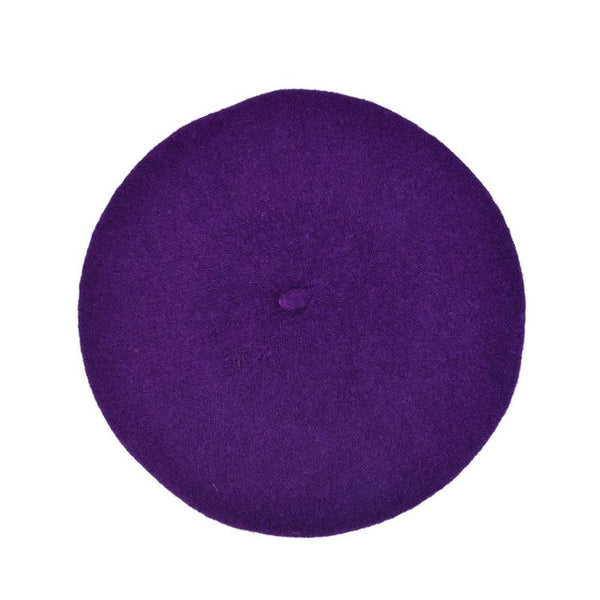 Hot Sell Womens Hat Beret Female Wool Cotton Blend Cap 16 Color Cheap Fashion Women Wool Solid Color Beret Winter All Matched