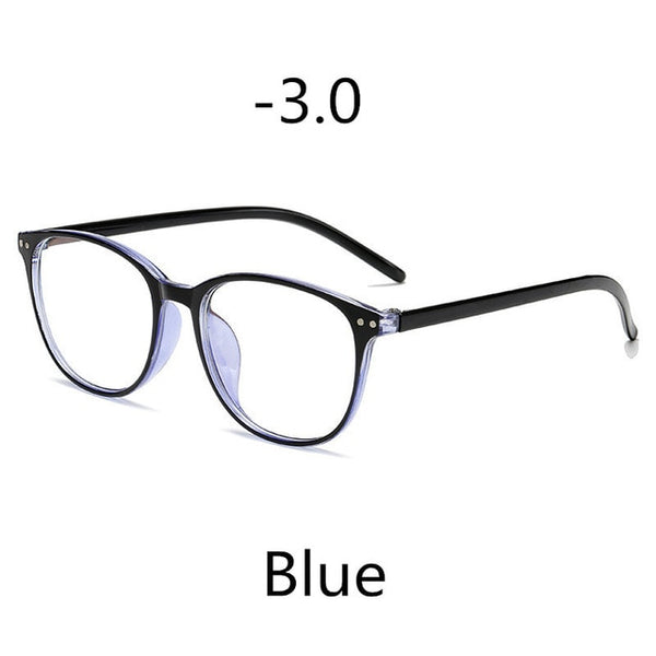 Elbru -1 -1.5 -2 -2.5 -3 -3.5 -4 -4.5 -5.0 -5.5 -6.0 Classic Rivets Myopia Glasses With Degree Women Men Black Glasses Frame