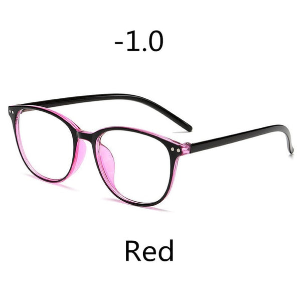 Elbru -1 -1.5 -2 -2.5 -3 -3.5 -4 -4.5 -5.0 -5.5 -6.0 Classic Rivets Myopia Glasses With Degree Women Men Black Glasses Frame