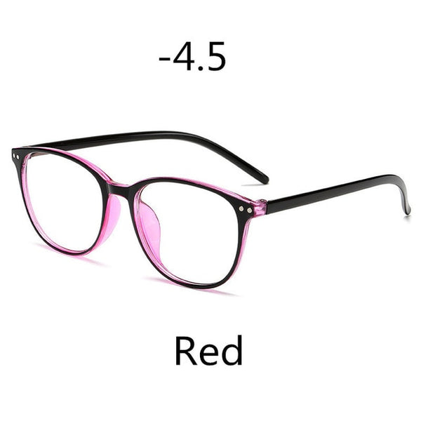 Elbru -1 -1.5 -2 -2.5 -3 -3.5 -4 -4.5 -5.0 -5.5 -6.0 Classic Rivets Myopia Glasses With Degree Women Men Black Glasses Frame