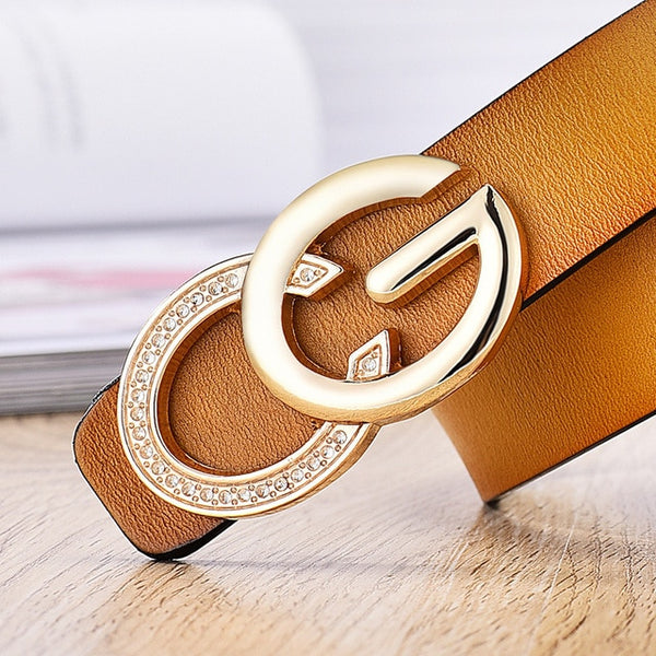 Brand belt black belt men's and women's smooth buckle designer luxury shoulder strap 2019 new casual business belt