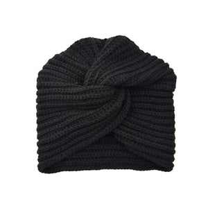 Women's Knitted Turban Hats bohemia turban cashmere cross wrap head Indian hat wool knitting  bonnet turbante cap ready to