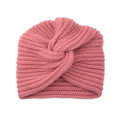 Women's Knitted Turban Hats bohemia turban cashmere cross wrap head Indian hat wool knitting  bonnet turbante cap ready to