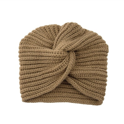 Women's Knitted Turban Hats bohemia turban cashmere cross wrap head Indian hat wool knitting  bonnet turbante cap ready to