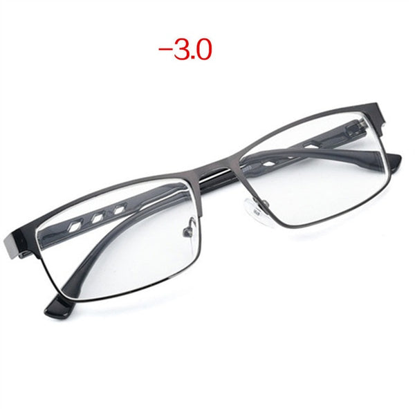 -1.5 -2 -2.5 -3 -3.5 -4 -6.0 Finished Myopia Glasses Women Men Retro Metal Frame Square Students Short Sight Eyewear for Unisex