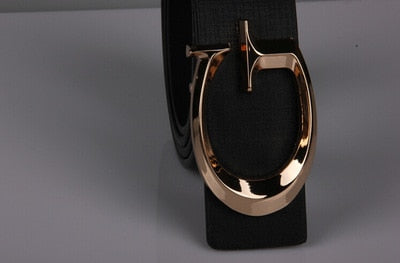 Women Casual Belt Fashion Smooth Buckle Brand Leather Belt For Girl Business Split Leather Belt Woman