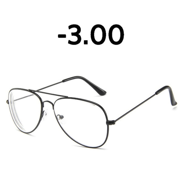 Elbru Classic Fashion Metal Finished Myopia Glasses Nearsighted Glasses Prescription Glasses Diopter -1.0 1.5 2.0 2.5 3.0 3.5 4