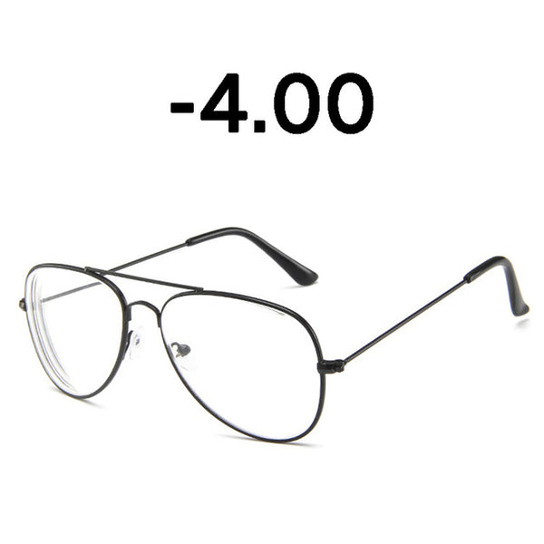 Elbru Classic Fashion Metal Finished Myopia Glasses Nearsighted Glasses Prescription Glasses Diopter -1.0 1.5 2.0 2.5 3.0 3.5 4