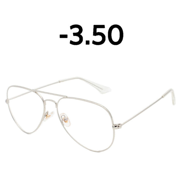 Elbru Classic Fashion Metal Finished Myopia Glasses Nearsighted Glasses Prescription Glasses Diopter -1.0 1.5 2.0 2.5 3.0 3.5 4