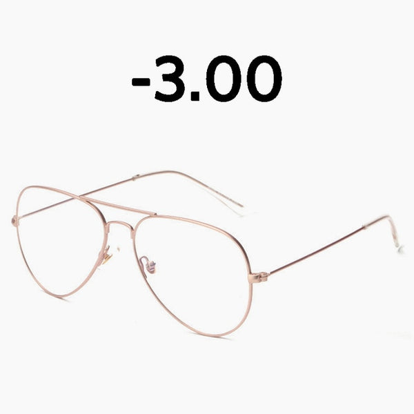 Elbru Classic Fashion Metal Finished Myopia Glasses Nearsighted Glasses Prescription Glasses Diopter -1.0 1.5 2.0 2.5 3.0 3.5 4