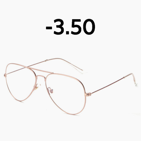 Elbru Classic Fashion Metal Finished Myopia Glasses Nearsighted Glasses Prescription Glasses Diopter -1.0 1.5 2.0 2.5 3.0 3.5 4