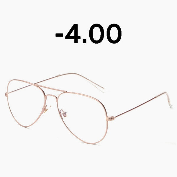 Elbru Classic Fashion Metal Finished Myopia Glasses Nearsighted Glasses Prescription Glasses Diopter -1.0 1.5 2.0 2.5 3.0 3.5 4