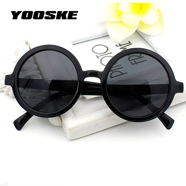 YOOSKE Vintage Small Round Sunglasses Women Men Classic Retro Coating Sun Glasses Driving Eyewear Black Red Glasses