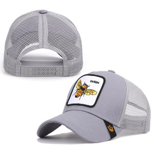 Bee Embroidery Men's and Women's Baseball Caps 2019 Mesh Snapback Adjustable Sunshade Hip Hop Caps Summer Bone Dad Hats BQM-CZX9