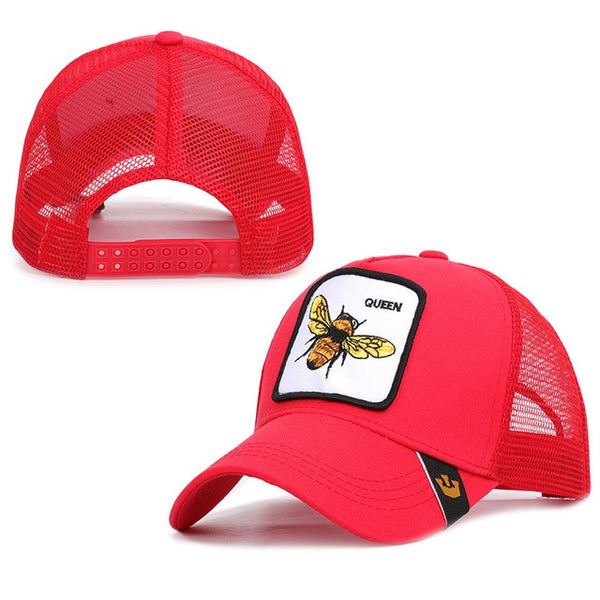 Bee Embroidery Men's and Women's Baseball Caps 2019 Mesh Snapback Adjustable Sunshade Hip Hop Caps Summer Bone Dad Hats BQM-CZX9