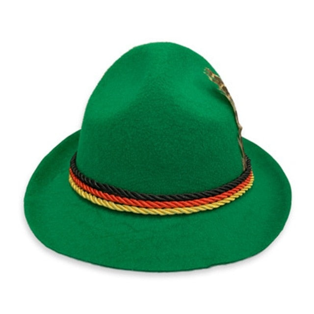 Women's Hat German Traditional Oktoberfest Hat Stage Cap National Hat Germanic National Beer Festiva Hat Gray And Green