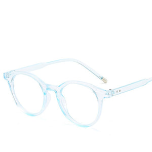 VWKTUUN Round Glasses Frame Men Women Anti Blue Light Eye glasses Frames Rivet Myopia Computer Glasses Male Female Clear Glasses