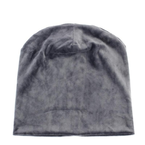 New Women's Velvet Beanie Hat Winter Warm Polyester Skullies Beanies for Ladies Solid Velour Bonnet Hats Dropping Shipping