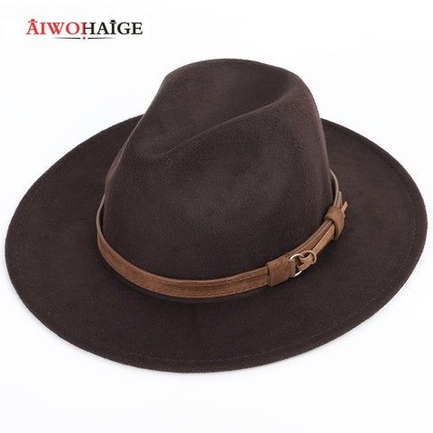 2019 Autumn winter wool men's fedoras women's felt hat Ladies sombrero jazz Male bowler hat outdoor vintage top hats large size