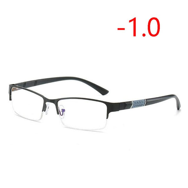 Half Metal Frame Nearsighted Glasses Unisex Ultralight Business Student Square Short-sighted Glasses Diopter 0 -0.5 -1.0 To -6.0