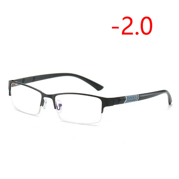 Half Metal Frame Nearsighted Glasses Unisex Ultralight Business Student Square Short-sighted Glasses Diopter 0 -0.5 -1.0 To -6.0