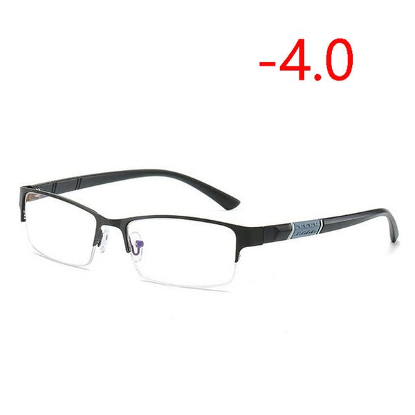 Half Metal Frame Nearsighted Glasses Unisex Ultralight Business Student Square Short-sighted Glasses Diopter 0 -0.5 -1.0 To -6.0