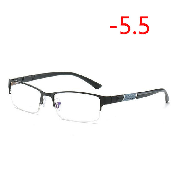 Half Metal Frame Nearsighted Glasses Unisex Ultralight Business Student Square Short-sighted Glasses Diopter 0 -0.5 -1.0 To -6.0