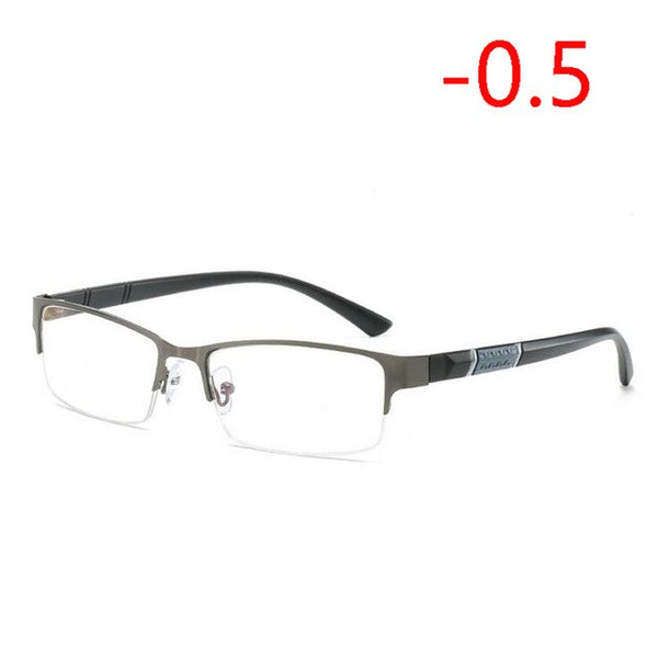 Half Metal Frame Nearsighted Glasses Unisex Ultralight Business Student Square Short-sighted Glasses Diopter 0 -0.5 -1.0 To -6.0