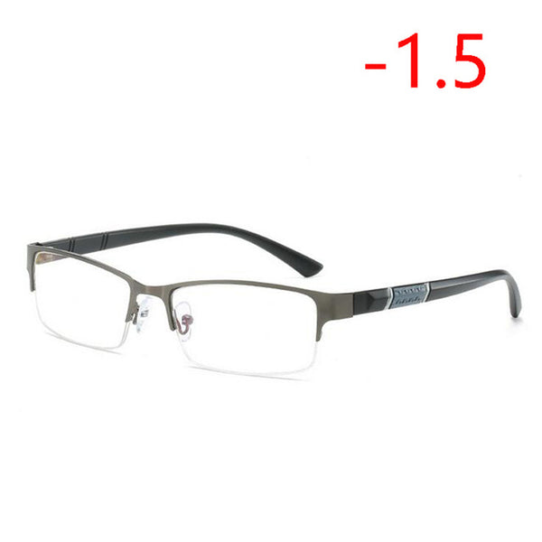 Half Metal Frame Nearsighted Glasses Unisex Ultralight Business Student Square Short-sighted Glasses Diopter 0 -0.5 -1.0 To -6.0