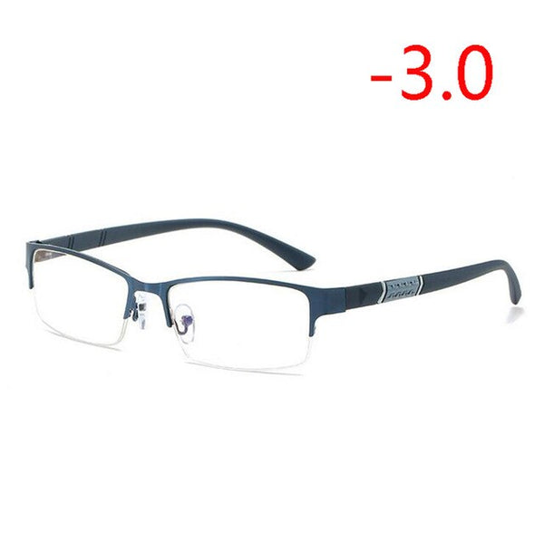 Half Metal Frame Nearsighted Glasses Unisex Ultralight Business Student Square Short-sighted Glasses Diopter 0 -0.5 -1.0 To -6.0