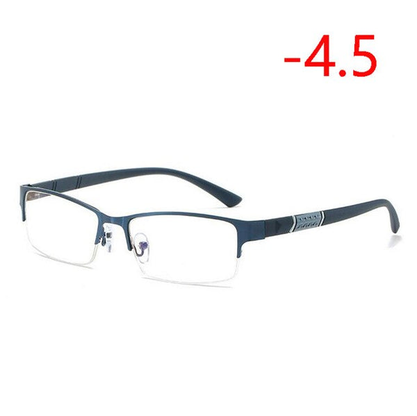 Half Metal Frame Nearsighted Glasses Unisex Ultralight Business Student Square Short-sighted Glasses Diopter 0 -0.5 -1.0 To -6.0