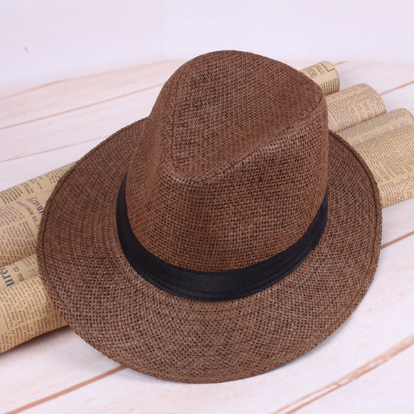 New Summer And Autumn Straw Hats Monofilament Grass Flat Along The Denim Outdoor Visor Men'S Big Hats Knight Cap