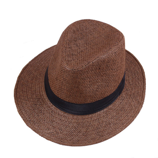 New Summer And Autumn Straw Hats Monofilament Grass Flat Along The Denim Outdoor Visor Men'S Big Hats Knight Cap