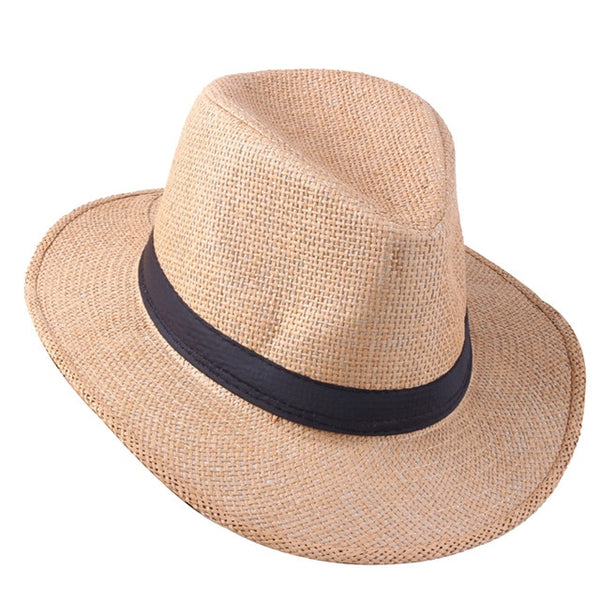 New Summer And Autumn Straw Hats Monofilament Grass Flat Along The Denim Outdoor Visor Men'S Big Hats Knight Cap