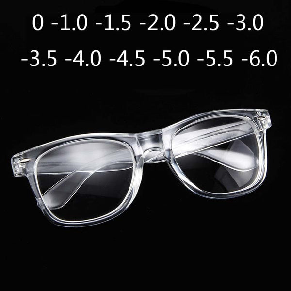 Finished Myopia glasses Transparent White Plastic Frame 2140 Eyewear Diopters 0 -0.5 -1 -1.5 -2 -2.5 -3 -3.5 -4 -4.5 -5 -5.5 -6