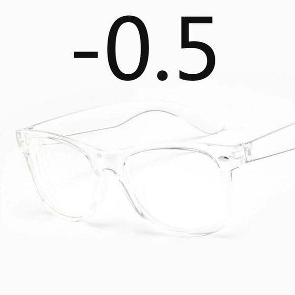 Finished Myopia glasses Transparent White Plastic Frame 2140 Eyewear Diopters 0 -0.5 -1 -1.5 -2 -2.5 -3 -3.5 -4 -4.5 -5 -5.5 -6