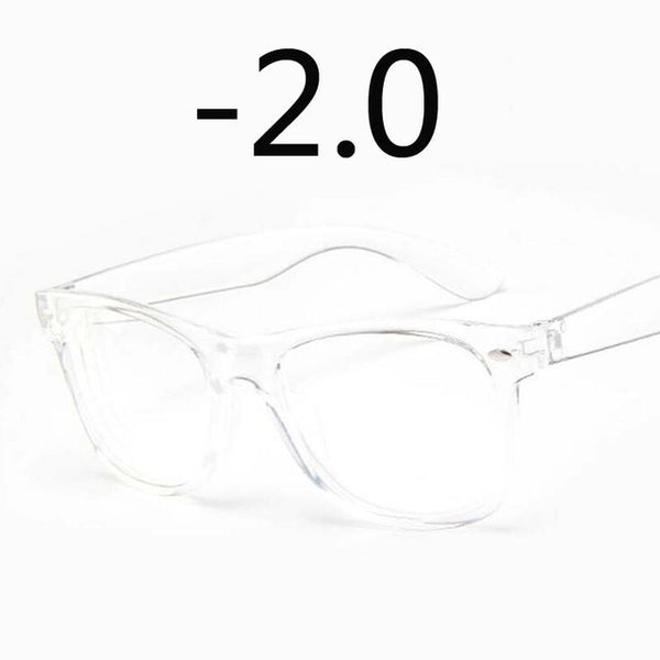 Finished Myopia glasses Transparent White Plastic Frame 2140 Eyewear Diopters 0 -0.5 -1 -1.5 -2 -2.5 -3 -3.5 -4 -4.5 -5 -5.5 -6