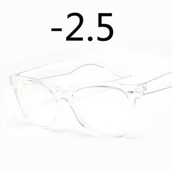 Finished Myopia glasses Transparent White Plastic Frame 2140 Eyewear Diopters 0 -0.5 -1 -1.5 -2 -2.5 -3 -3.5 -4 -4.5 -5 -5.5 -6